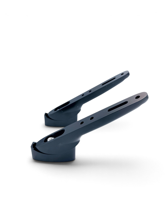 AeroGain Angled Riser pair angled upwards, showing the adjustment slot running along the length of each arm