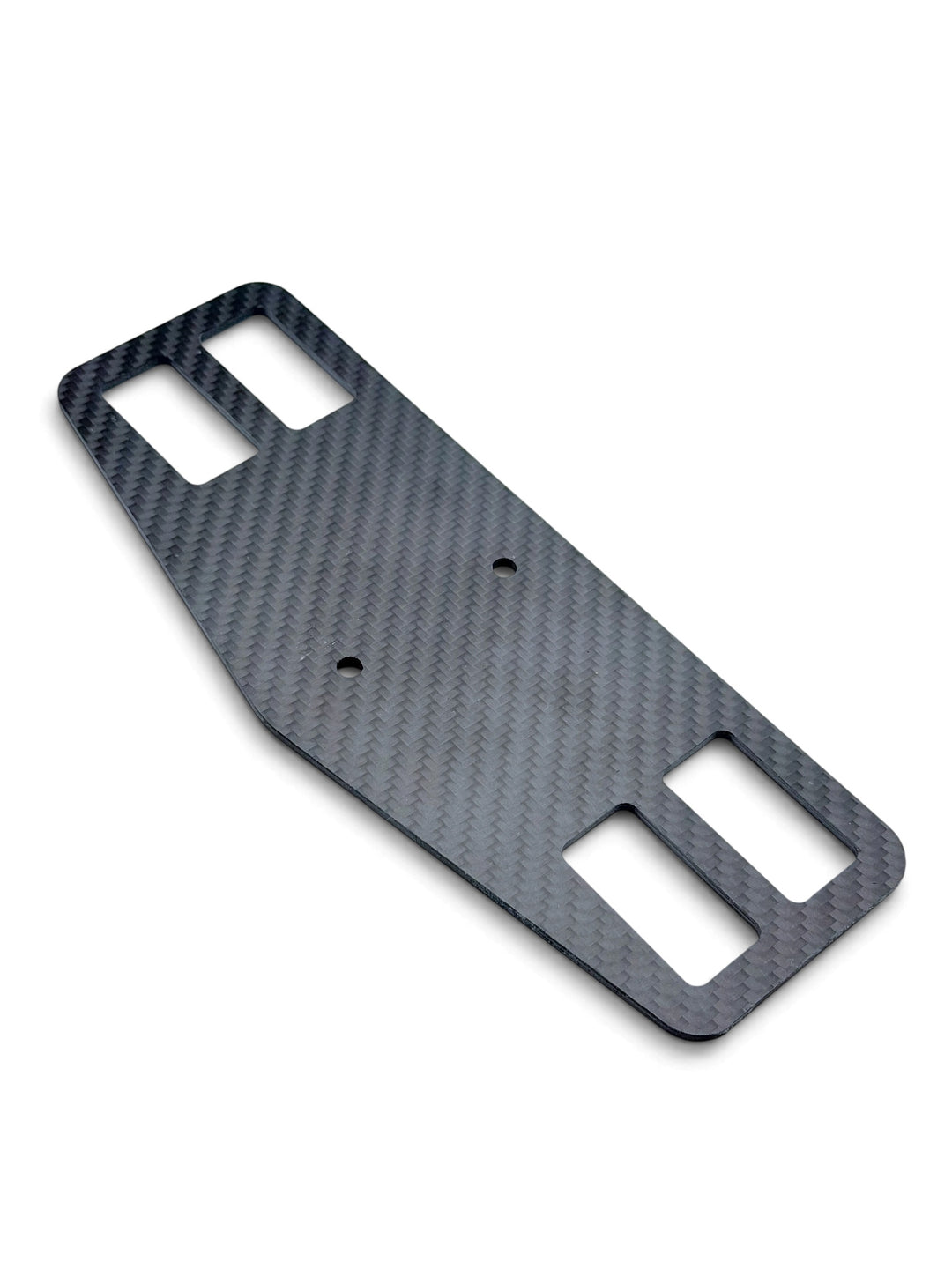 AeroGain BTA carbon fibre mount plate, 3 mm twill-weave carbon with slotted ends for the armrest bolts