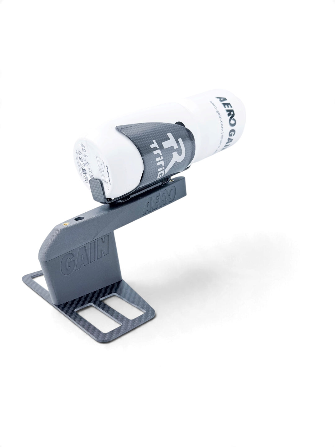 AeroGain Double Bottle BTA top section with one bottle, three-quarter view
